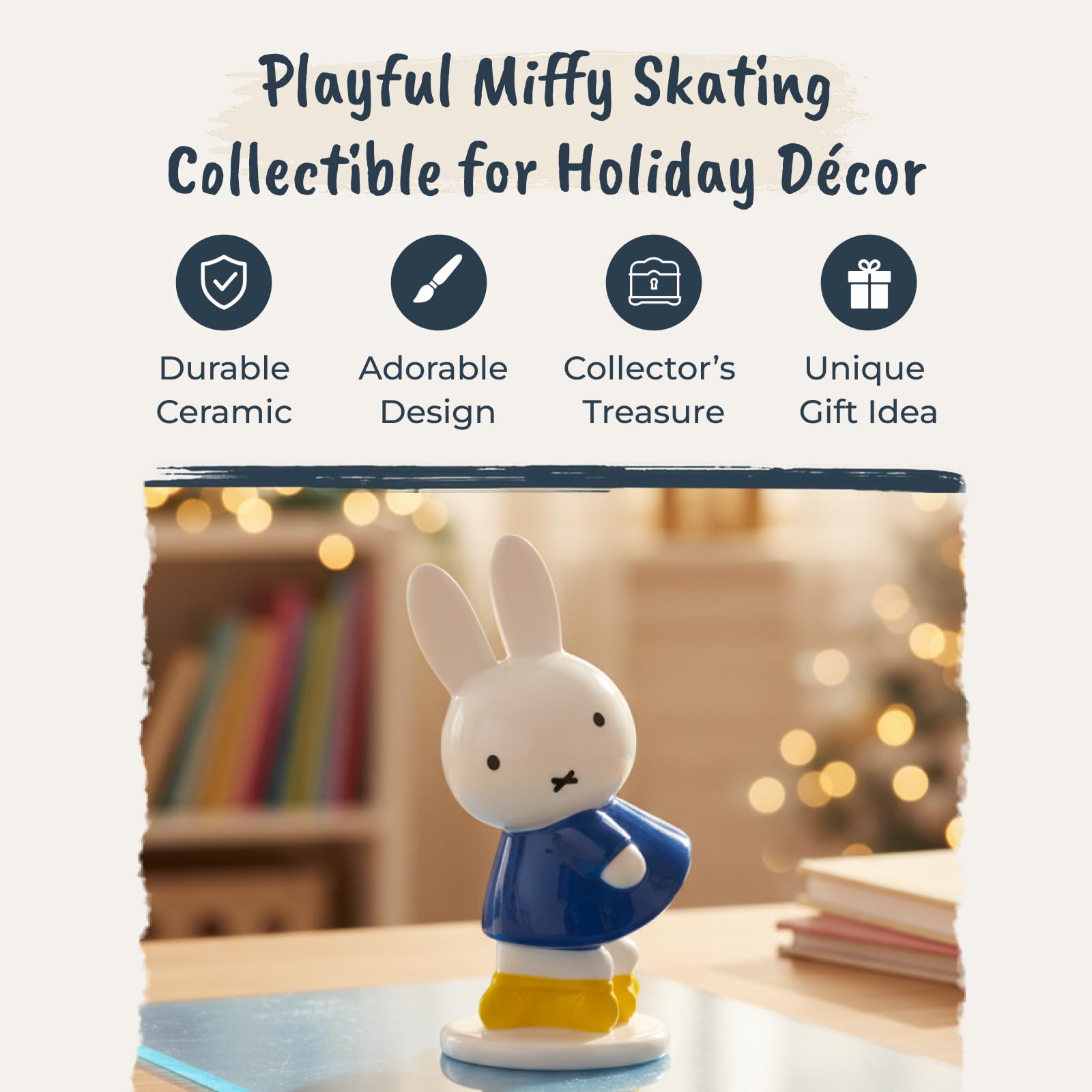Amazon.com: Miffy Skating Figurine, 4.25 x 2.825 x 6 Inches